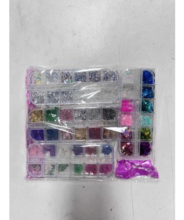 Kalolary Nail Art Kit with Butterfly Sequins, Dried Flowers, Foil, Shavings, Rhinestones, Tweezers, and Picker Pencil - DIY Female Nail Decoration - Buy Online on SooperMarket.com