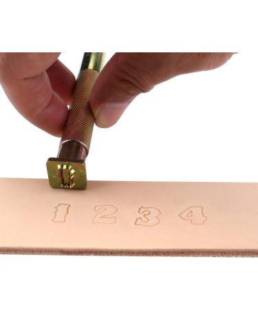 Yoption 10 Piece Leather Stamping Tool Set with Number 0-8 Stamps 13mm + Stamping Handle - Ideal for Leather Craft - Buy Online on SooperMarket.com