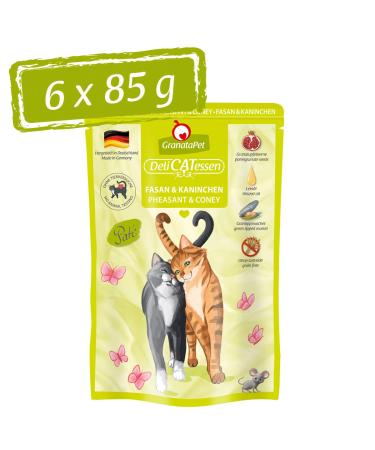 Granapet Delicatessen Fasan & rabbits wet food for cats cat food for gourmets food without grain & without sugar additives 6 x 85 g Fasan & rabbit 85 g (6 Pack)