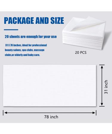 Disposable Bed Sheets 31x78 White Non Woven Fabric - Pack of 20 - Ideal for SPA, Tattoo, Massage Tables & Hotels - Buy Online on SooperMarket.com