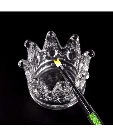 Alexnailart Nail Art Dappen Dish Glass Crystal Cup Crown Pen Holder Mini Nail Art Acrylic Liquid Powder Dappen Dish Manicure Tool for Home Salons - Buy Online on SooperMarket.com