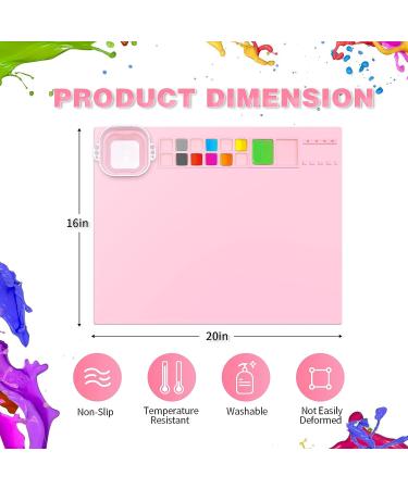 Non-Stick Silicone Painting Mat for Resin Casting and DIY Creations - 20x16 Inch Craft Mat with Cleaning Cup - Perfect for Art, Handmade Projects and Mold Making - Buy Online on SooperMarket.com