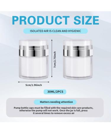 2Pcs 30ml Airless Pump Cream Jar Travel Bottles for Lotions & Makeup - Buy Online on SooperMarket.com