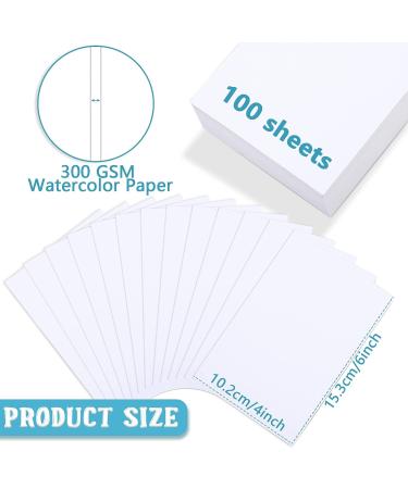 100 Sheet 140lb Blank Watercolor Paper Cards - 4x6 Inch Heavyweight Watercolor Cardstock for Painting, Invitations, Thank You Notes - Art Supply for Kids and Students - Buy Online on SooperMarket.com