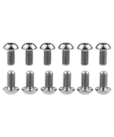 Wanyifa 12Pcs Ti Titanium Bolts Torx M5x10 Bicycle Bike Disc Brake Cycle Rotor Screws Gr5
