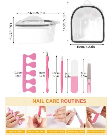 Yokilly Nail Soak Off Bowl 2PCS Acetone Acrylic Remover Kit - Nail Polish Remover Bowl with 5 PCS Nail Art Tools - Buy Online on SooperMarket.com