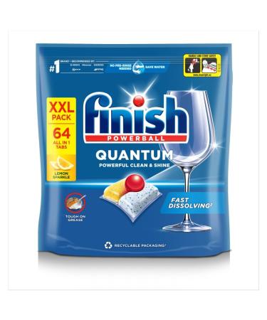 Finish Quantum All In One Lemon Dishwasher Tablets 64pk