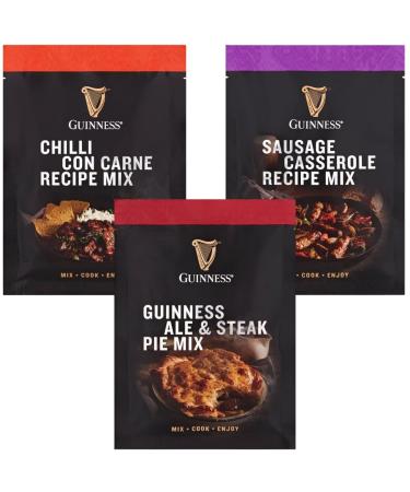 Baking Mix Bundle with Guinness Steak & Ale Pie Mix 40g Chilli Con Carne Mix 40g & Sausage Casserole Mix 40g (3 Pack)