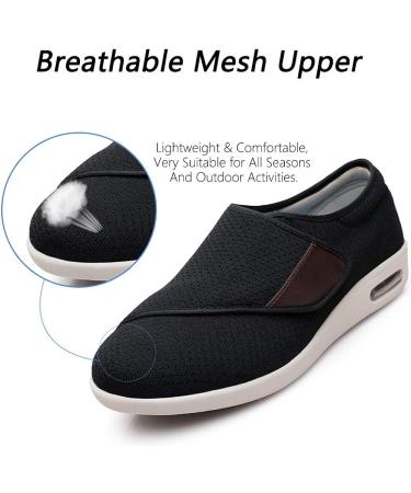 MEJORMEN Men's Diabetic Shoes - Extra Wide Adjustable Closure Sneakers for Swollen Feet - Size 10.5 Black - Buy Online on SooperMarket.com