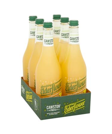Cawston Press Sparkling Elderflower Lemonade Drink - 6 x 750ml Glass Bottles - No sugar Sweeteners Artificial Colours or Preservatives Sparkling Elderflower 6 x 750ml Bottles