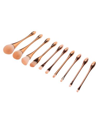 10pcs Pink Gold Makeup Brush Set - Face & Eyeshadow Brushes for Powder Cream & Liquid Makeup - Buy Online on SooperMarket.com