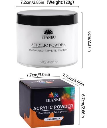 120g Clear Acrylic Powder by EBANKU - Professional Large Capacity Nail Extension Powder for Long-Lasting Nail Art - No Lamp Needed - Buy Online on SooperMarket.com