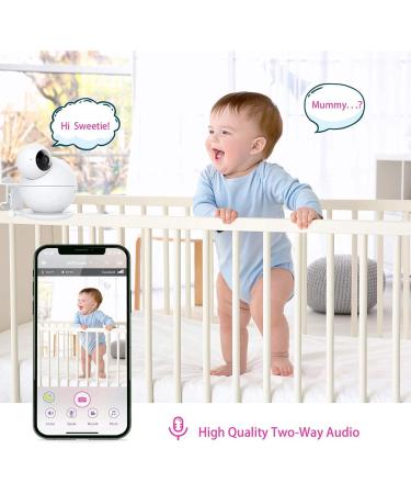 iBaby M8 2K Smart Baby Monitor with 355 Pan, 110 Tilt, 2-Way Talk, Video, Moonlight Projector, Temperature/Humidity Alerts - iOS/Android - Motion and Crying Alerts - Buy Online on SooperMarket.com