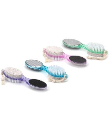 Bistras 4 in 1 Pedicure Paddle Kit Tool with Pumice Stone for Feet  Toe Nail Cleaning Brush  Metal File and Emery Board  Manicure Pedicure Set (1 Pack)
