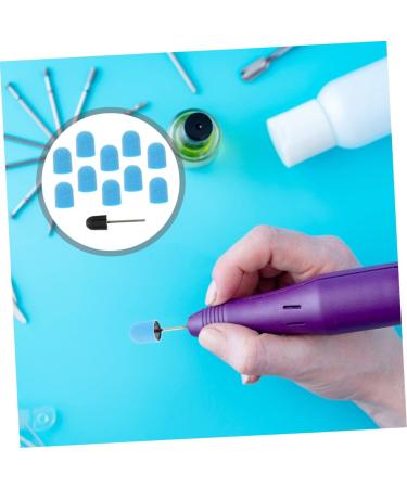 Healeved 1 Set Nail Color Sand Cap Nail Art Polishing Caps Nail Polisher Caps Electric Tool Nail Bit Fine Grit Nail Art Tools Electric Nail File Replacement Sandblasting Nail Flakes Corner 2x1.5cm Blue - Buy Online on SooperMarket.com
