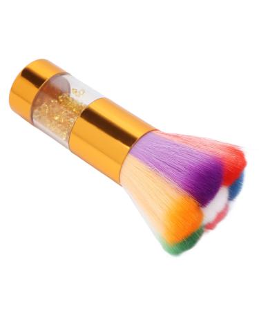 Fashionable Rhinestones Inlaid Makeup Brush Loose Powder Foundation Brush Nail Art Dust Remover for Home and Powder Room (Gold)