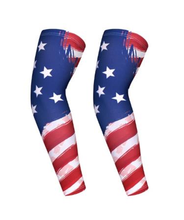 YOZOOT Arm Sleeves UV Protection Arm Cover Cooling Elbow Shooter Sleeves for Outdoors Driving Cycling Basketball Running America Style X-Large