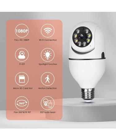 2PCS WiFi Light Bulb Security Camera - 1080P Indoor/Outdoor, 360 View, Smart Motion Detection, Two-Way Audio - Buy Online on SooperMarket.com