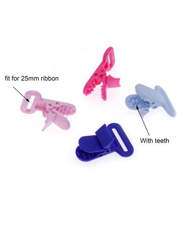 Sutoyuen 20pcs Plastic Pacifier Clips Holders - Ideal for Teething Toys, Baby Blankets, and Bib Leash - Fits 25mm Ribbon - Buy Online on SooperMarket.com