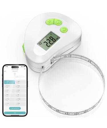 Smart Body Tape Measure 60 Inch (150cm) Digital Measuring Tape with APP Retractable Dual-Scale Tape for Body Measurement Weight Loss Fitness Soft Flexible Tape Ruler for Fabric Sewing Tailor Cloth