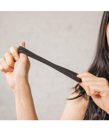 Burly Bands Large Hair Ties for Thick & Curly Hair | No-Slide Seamless Ponytail Holders (8 Pack - Black) | Damage-Free Scrunchies for Sports - Buy Online on SooperMarket.com