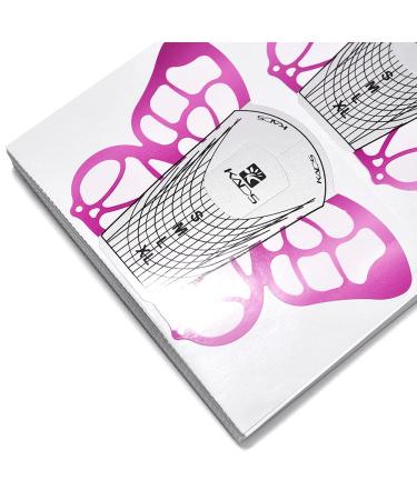 100pcs Butterfly Nail Forms Tips for Gel/Acrylic Extensions - Manicure Tool Set | International Shipping - Buy Online on SooperMarket.com