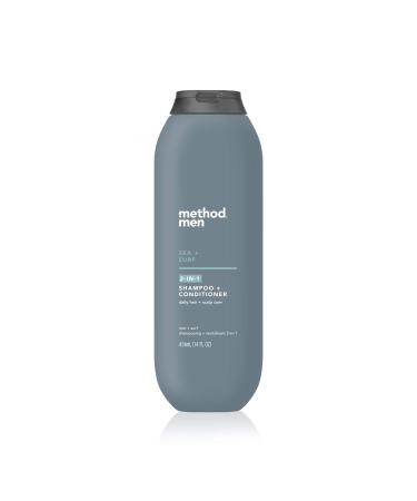 Method Men 2-in-1 Shampoo + Condtioner  Sea + Surf  Paraben and Phthalate Free  14 fl oz (Pack of 1) 14 Ounce (Pack of 1)