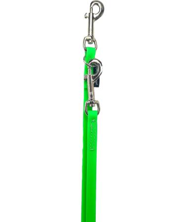 Biothane Dog Leash for Small & Large Dogs | Adjustable 2m to 5m | Durable Neon Green with Silver Hook - Buy Online on SooperMarket.com