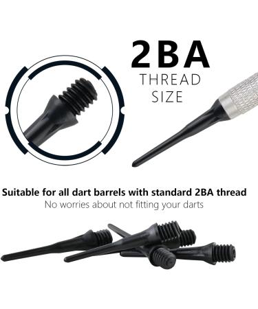 Tian Ma 2BA Thread Plastic Tip Dart Points - Black 200 Pack | Soft Dart Tips Replacement & Accessories - Buy Online on SooperMarket.com