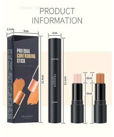 Yeweian 2 Colors Face Concealer Contour Stick 2 in 1 Highlight & Repair Pen - Face Makeup Shading Foundation Cream Pen (02Lotus+Light Brown) - Buy Online on SooperMarket.com