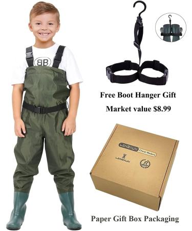 LANGXUN Kids Chest Waders - Lightweight & Breathable PVC Fishing Waders for Toddlers & Children - Waterproof Hutting Waders for Boys & Girls - Age 4/5 - Buy Online on SooperMarket.com