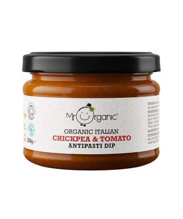 Mr Organic Chickpea & Tomato Antipasti Dip - Organic Ingredients - Delicious Snacking Option - Flavourful Vegan-Friendly Dip - 230g Chickpea & Tomato 230ml (Pack of 1)