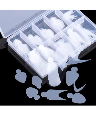 BNG 120 Pcs French Nail Forms Sticker Duet System Silicone Nail Forma Pads 10 * 12 Stickers Soft Reusable Stencil Dual Form Extension for French Manicure - Buy Online on SooperMarket.com