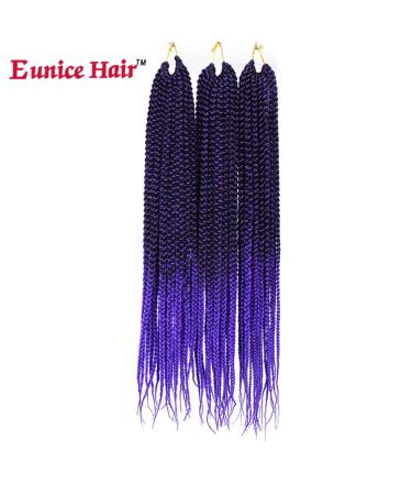 6 Packs Eunice Hair Long Braids Extensions 24 Inch - T1B/Purple Kanecalon for DIY Crochet - 100g/Pack - Buy Online on SooperMarket.com