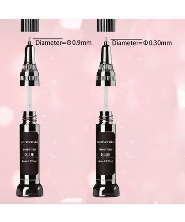 Senvenski Nail Rhinestone Glue Gel Set - 8ml x 2 with Brush & Pen Tip for Nail Art Decorations - Buy Online on SooperMarket.com