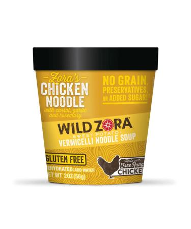 Wild Zora Vermicelli Noodle Soup - Gluten-Free Chicken Noodle Flavor - 4-Pack Instant Cup of Soup Snack w/ Sweet Potato Glass Noodles - Buy Online on SooperMarket.com