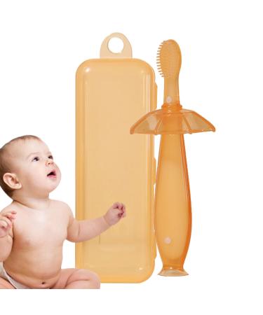 Toddler training toothbrush soft silicone toothbrush for children-2-in-1 toothbrush and pub
