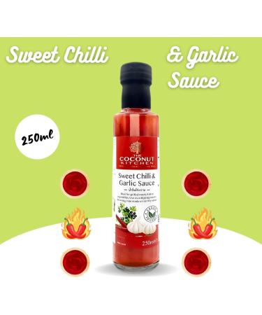 Coconut Kitchen Sauce Bottle Pick N Mix | Choose From 6 Flavours | Chilli Garlic Honey-Garlic Miso Sesame Sriracha Hot-Chilli Sweet-Chilli Thai Sweet - Pack of 4 x 250g - Buy Online on SooperMarket.com