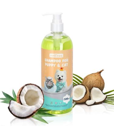 Nobleza dog shampoo puppies mild safe and non-toxic no skin irritation puppy shampoo for dogs gently for smooth fur sensitive shampoo cat dog shampoo against smell coconut fragrance (500ml)