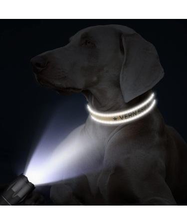 Tagme Personalized Reflective Dog Collar for Medium Dogs - Embroidered with PET Name & Phone Number - Khaki M M (1 Pack) - Buy Online on SooperMarket.com