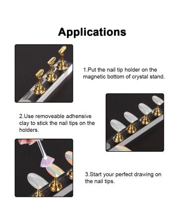 Anself Acrylic Nail Holder & Practice Board Premium Nail Displayer in Gold for Professional Nail Art - Buy Online on SooperMarket.com