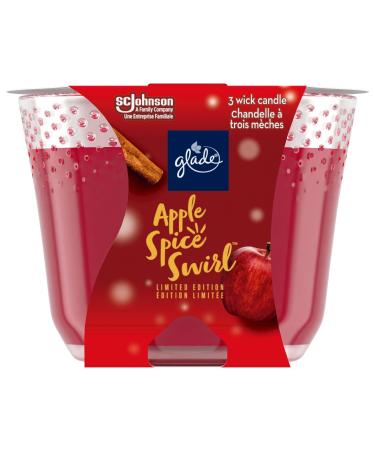 Glade Scented Candle Apple Cinnamon Limited Edition 3-Wick Candle Air Freshener Infused with Essential Oils for Home Fragrance 1 Count (Packaging May Vary)