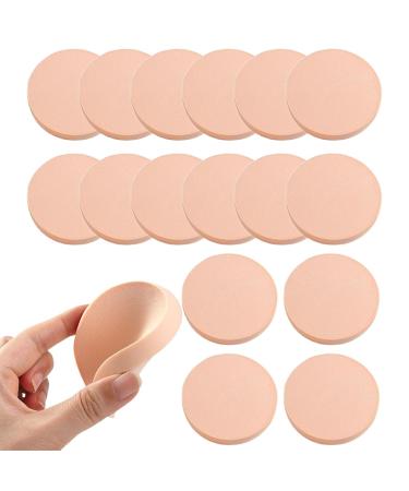 16 Pieces Makeup Sponge Foundation Powder Puff Face Makeup Eye Applicator Wash Cosmetic Round Pads Halloween Cosmetic Tool (Skin Colour)
