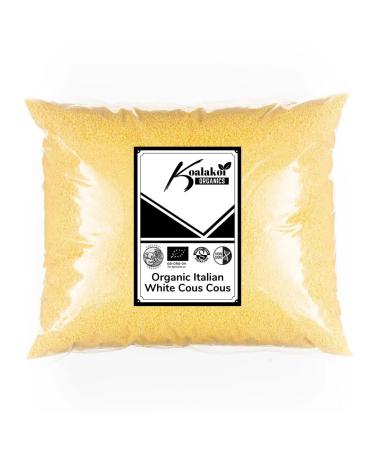ORGANIC Certified cook pearls Italian white cous cous 2kg - 5kg Premium non-GMO Durum Wheat sourced from Italy 100% Natural no Additives or Preservatives Vegan couscous by Koalakoi (2kg)
