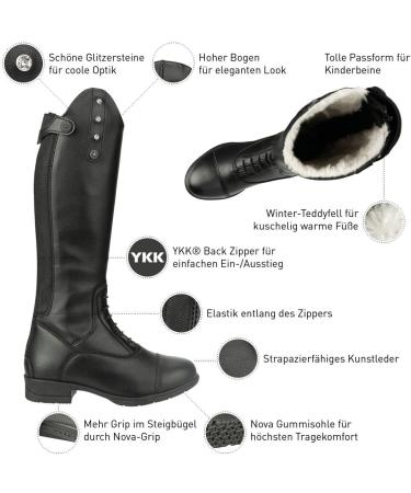 Children's Riding Boot Nova Kids Fun Winter Glitter - Suedwind | Water-Repellent Breathable & Skin-Friendly | Size 40 EU | Slim & Tall Design - Buy Online on SooperMarket.com