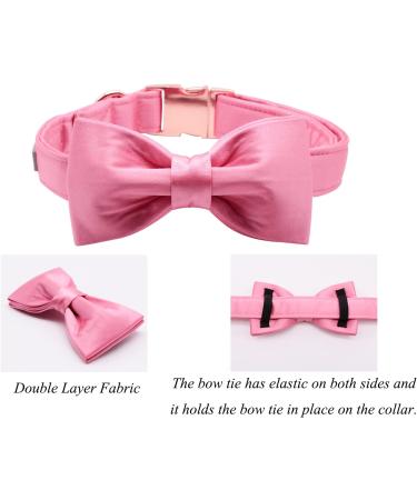 Lionet Paw's Comfortable Silk Pink Dog Collar with Removable Fly - Large Dogs (Neck 40-60cm) - 1 Pack - Buy Online on SooperMarket.com