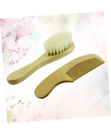Beavorty 2pcs Baby Hair Brush and Comb Set - Gentle Hair Cleaning for Toddlers | Wooden Shower Brush for Babies - Buy Online on SooperMarket.com
