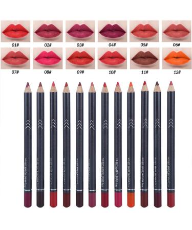 Buy Long Lasting Lipstick Pen Set - 12 Colors Eyeliner & Lip Liner Pencil for Women & Girls - No Irritation | International Shipping - Buy Online on SooperMarket.com