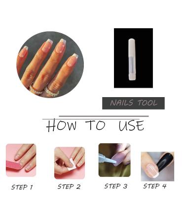 MISUD Glossy Square French Tip Fake Nails - 24Pcs | Pearl Acrylic Designs | White Glue-on False Nails for Women & Girls - Buy Online on SooperMarket.com
