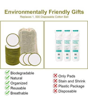LOPHE Reusable Makeup Remover Pads 24 Pcs | Eco-Friendly & Washable Velvet Pads | Mesh Laundry Bag | Face Cleaning Puff | Gift for Women - Buy Online on SooperMarket.com